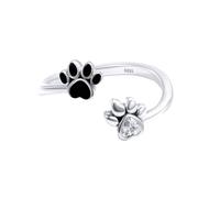 HORIALENCE Pure Silver Ring Women's Jewelry Paw Design Open Ring Fashion Accessory