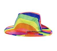HORIALENCE Rainbow Cowboy Hat for Pride Parade Striped Design Durable Comfortable for Costume Parties Role Play Unisex Accessory for Men Women