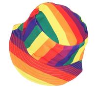 HORIALENCE Rainbow Wide Brimmed Sunscreen Hat for Outdoor Activities Sun Bucket Hat Seven Colors for Gardening Beach Camping and Festivals