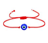 HORIALENCE Red Evil Eye Bracelet for Protection Stainless Steel Beads and Glass Material, Adjustable Minimalist Style Wrist Jewellery to Ward off Misfortune, for Mother Or Daughter