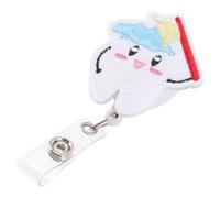 HORIALENCE Retractable Badge Holder Badge Reel Id Holder Felt and Abs Material Teeth Shape Design with Clip on The Back Lightweight and Easy to Carry Travel Use