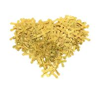 HORIALENCE Sparkling Cross Confetti Table Scatter Decoration Plastic Metallic Gold Crosses for Christening Baptism Wedding Birthday Party Centerpiece Fade Resistant Religious Celebration