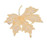 HORIALENCE Sparkly Rhinestone Maple Leaf Brooch Pin Micro Pave Metal Lapel Pin Elegant Autumn Fall Leaves Accessory for Men S Suits and Women S Wedding Clothing