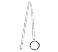 HORIALENCE Stainless Steel Floating Memory Locket Pendant 25Mm with Chain, DIY Glass Round Openable Screw Thread Photo Frame Charm Necklace for Wedding Bouquet Keepsake