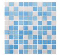 HORIALENCE Swimming Pool Tile: Ceramic Mosaic Squares - 30x30cm Sheet - Backsplash Tile for Spa Tub, Bathroom Floor, Pool and Kitchen Backsplash Patch Repair, Sky-Blue
