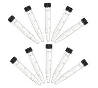 HORIALENCE Tapered Bottom Tube 10Pcs 15ml Glass with Screw Caps for Biochemistry Research and Molecular Biology