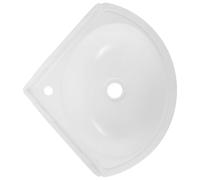 HORIALENCE Triangular Corner Wall-Mounted Bathroom Sink, Small White Floating Hand Wash Basin with Single Faucet Hole, Compact Corner Vanity Basin for Home and Balcony Use