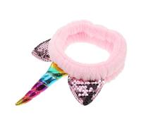 HORIALENCE Unicorn Skincare Headband for Women Soft Elastic Bath Spa Face Washing Hair Band Cute Fleece Design for Makeup Removal and Facial Care Comfortable Non Slip