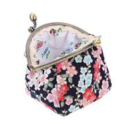 HORIALENCE Vintage Style Cloth Art Change Purse and Coin Storage Pouch for Women Black Fabric, Multifunctional Card Holder Suitable for Everyday Use