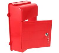 HORIALENCE Wall Mounted Ballot Box with Lock, Red Polypropylene Letter Collection Box with Suitable Capacity and Secure Wall-mount Design, for Home Or Office Suggestion Storage