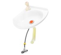 HORIALENCE Wall Mounted Triangular Plastic Sink Basin for Bathroom and Restrooms, Versatile Use with Multifunctional Design, Modern Fan Shaped Hand Wash Sink Suitable for Hotel and Home