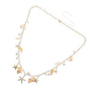 HORIALENCE Women Conch Waist Chain Belt with Imitation Pearls Sea Star Unique Ocean Inspired Body Jewelry for Summer Beach Outfits