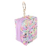 HORIALENCE Women's Coin Purse Keychain Mini Change Purse for Coins Sturdy Sequin Material Adorable Jewelry Pouch Small Zipper Pouch
