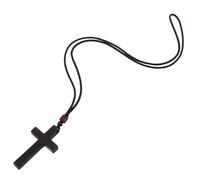 HORIALENCE Wood Cross Necklace for Men Women Boys Natural Wooden Pendant for Car Mirror Hanging Christian Catholic Jesus Crucifix Jewelry Durable Faith Symbolism