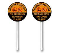 Horienteeon 2 Pack No Smoking No Open Flame Yard Sign with Stake 23cm Sturdy Aluminum Yard Sign Rust Free Metal Plaque for Outdoor Lawn