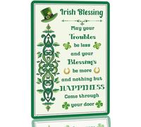 Horienteeon 20x30cm Aluminum Metal Sign Irish Blessing Sign Irish St Patricks Day Inspirational Wall Art Decor Rustic Plaque for Home Kitchen Women Bathroom Cafe Bar Signs