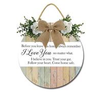 Horienteeon 30cm Before You Leave This Home Sign Rustic Farmhouse Wall Art Decor Inspirational Family Wood Sign for Entryway Home Kitchen Front Door
