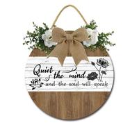 Horienteeon 30cm Zen Decor Meditation Accessories Quiet The Mind And The Soul Will Speak Sign Wooden Spiritual Decorations for Yoga Room Meditation Room Decors