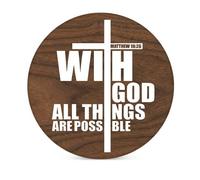 Horienteeon 6 Pcs Christian Coasters for Drinks with Bible Verses 10cm Ceramic Backing Absorbent Christian Drink Coasters with Cork for Coffee Table with Holder for House Gifts