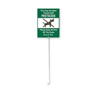 Horienteeon Area Treated with Pesticides, Keep Pets Off Grass Signs for Yard with Stake, Sturdy Aluminum Sign Rust Free, Sign Decoration for Yard Garden Lawn Outdoor 7"×8.8"