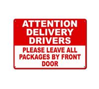 Horienteeon Attention Delivery Drivers Please Leave Packages by Front Door Sign 20x30cm Reflective Aluminum Sign Fade Resistant/Waterproof Indoor or Outdoor Use Easy to Mount