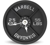 Horienteeon Barbell Weight Plate Powerlifting Wooden Wall Clocks Art Silent Non-Ticking Wall Clock Battery Operated Round Home Home Gym Decorative Wall Clocks 25cm for Kitchen Bathroom