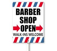 Horienteeon Barber Shop - Right Arrow Yard Sign with Stakes 20×30cm, Sturdy Aluminum Yard Signs Rust Free, Barber Shop Grand Opening Sign - Spa Barber Shop Open Advertising Printing Lawn Garden