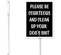 Horienteeon Be Courteous And Clean Up Your Dog's Shit No Dog Poop Signs 8x12inch Rustproof Aluminium Home Farm Street Garden Porch Yard Decor Outside Outdoor Lawn
