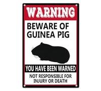 Horienteeon Beware of Guinea Pig Aluminum Signs 20×30cm, Sturdy Aluminum Metal Signs Rust Free, Vintage Metal Warning Signs About Guinea Pig Activity Areas for Outdoor Grass Lawn Yards