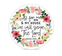 Horienteeon Bible Verses Coasters Christian Ceramic Coasters Set of 4 with Holder, Absorbent Drink Mat for Christian Gifts and Home Decor As for Me and My House We Will Serve The Lord Sign 10cm