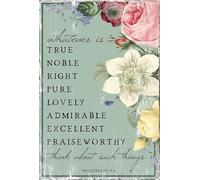 Horienteeon Bible Verses Sign Whatever is True Noble Right Pure Lovely Sign 14x20cm Aluminum Scripture Inspirational Quotes Plaque Wall Art Christian Home Decor for Prayer Room Living Room Holiday
