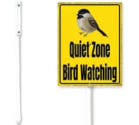 Horienteeon Bird Sign With Stake Quiet Zone Bird Watching Yard Neighborhood Farm Lawn Prop Walkway Porch Decorations,Street Wildlife Outdoor Aluminium Décor Zoo Street Road 7x8.8"