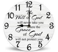 Horienteeon Christian Gifts for Women The Will Of God Will Never Take You Wall Clock Inspirationalt, Bible Verse Clock for Elderly Jesus Cross Scripture Gifts, 30cm Silent Non Ticking Battery Operated