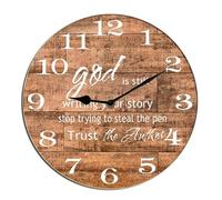 Horienteeon Christian Wall Clock God Is Still Writing Your Story Bible Verse Jesus Religious Inspirational Quote God Scripture Non Ticking Silent Kitchen Clock Bedroom Living Room Round 10"