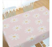 Horienteeon Daisy Table Cloth Pink Daisy Table Cloth Floral 60x90inch Rectangle Waterproof All Seasons Farmhouse Tabletop Decoration Table Cover For Home Party Dinning Picnic Holiday