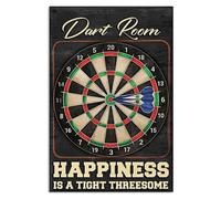 Horienteeon Dart Room Sign Vintage Happiness Is A Tight Threesome Sign 30x40cm Aluminum Vintage Dart Room Accessories Poster for Home Games Room Men Cave Cafes Bars Pubs Wall Decor