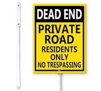 Horienteeon Dead End Private Road Yard Sign with Stakes 20×30cm, Sturdy Aluminum Yard Signs Rust Free, Private Driveway Sign - Residents Only No Trespassing Sign - Outdoor Private Drive Sign