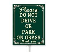 Horienteeon Do Not Drive Or Parking On Grass Aluminium Lawn Yard Sign With Stake Keep Off Lawn Caution Security Notice Neighborhood Street Outdoor Plaque Decorations For Home Garden Lawn 8x12"