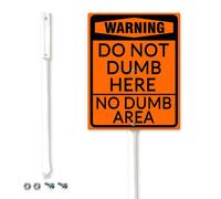 Horienteeon Do Not Dumb Here No Dumb Area Yard Sign with Stake 20x30cm Sturdy Tall Aluminum Yard Signs Weatherproof Outdoor Metal Signs Warning Sign for Home Lawn Garden