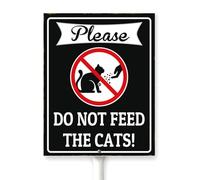 Horienteeon Do Not Feed The Cats Yard Sign With Stake Cat Crossing Garden Lawn Rustproof Neighborhood Aluminium Street Business Home Farm Garden Porch Decor Outside Outdoor Lawn 8x12"