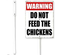 Horienteeon Do Not Feed The Chickens Sign With Stake Don't Touch The Chickens Warning Notice Rustproof Sturdy Aluminum Plaque For Outdoor Yard Garden Decoration Use Easy Install 6x4.6"