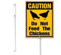 Horienteeon Do Not Feed The Chickens Yard Sign With Stake Chickens Crossing Pet Lovers Neighborhood Street Traffic Road Sturdy Outdoor Aluminum Plaque Decorations For Home Garden Lawn 7x8.8"
