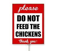 Horienteeon Do Not Feed The Chickens Yard Sign With Stake Do Not Feed The Animal Sturdy Street Notice Sign Neighborhood Garden Aluminium Garden Grassland/Lawn Decorations 6x4.6"