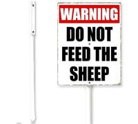 Horienteeon Do Not Feed The Sheep Sign With Stake Don't Touch The Sheep Warning Notice Caution Safety Outdoor Decoration Rustproof Sturdy Aluminum Plaque For Outdoor Use 6x4.6"