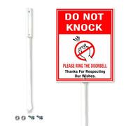 Horienteeon Do Not Knock Yard Sign with Metal Stakes 17.5x22cm Fade Resistant Sturdy Aluminum Yard Signs Metal Garden Sign Please Ring The Doorbell Signs for Lawn Backyard Outdoor Decorations