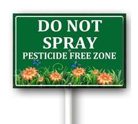 Horienteeon Do Not Spray Pesticide Free Zone Yard Sign With Stake Pollinator Friendly Zoo Farm Lawn Wildflowers Prop Walkway Porch Decorations,Outdoor Aluminium Décor 8x12inch