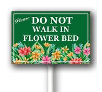 Horienteeon Do Not Walk In Flower Bed Yard Sign With Stake Caution Rustproof Wildflowers Neighborhood Street Business Farm Home Lawn Walkway Ground Porch Aluminium Decorations 8x12inch