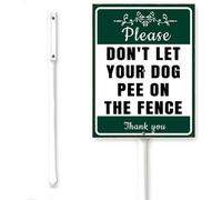 Horienteeon Don't Let Your Dog Pee On The Fence Yard Sign With Stake No Poop & Pee Dog Caution Security Neighborhood Farm Caution Safety Metal Decoration Aluminum Plaque For Outdoor Use 8x12"