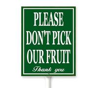 Horienteeon Don't Pick Our Fruit Yard Sign With Stake Private Property Orchard Sign Caution Security Aluminium Home Garden Yard Decor Outside Outdoor Lawn 7x8.8"