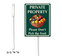 Horienteeon Don't Pick the Fruit Yard Sign with Stake 20x30cm Sturdy Tall Aluminum Yard Signs Weatherproof Outdoor Metal Signs Private Property Sign for Home Lawn Garden